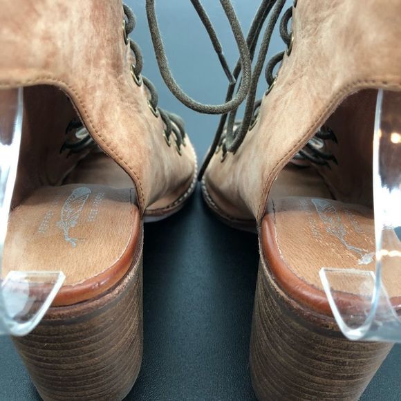 Jeffrey Campbell x Free People Minimal Taupe Lace Up Peep Toe Heeled Sandals - Picture 9 of 14